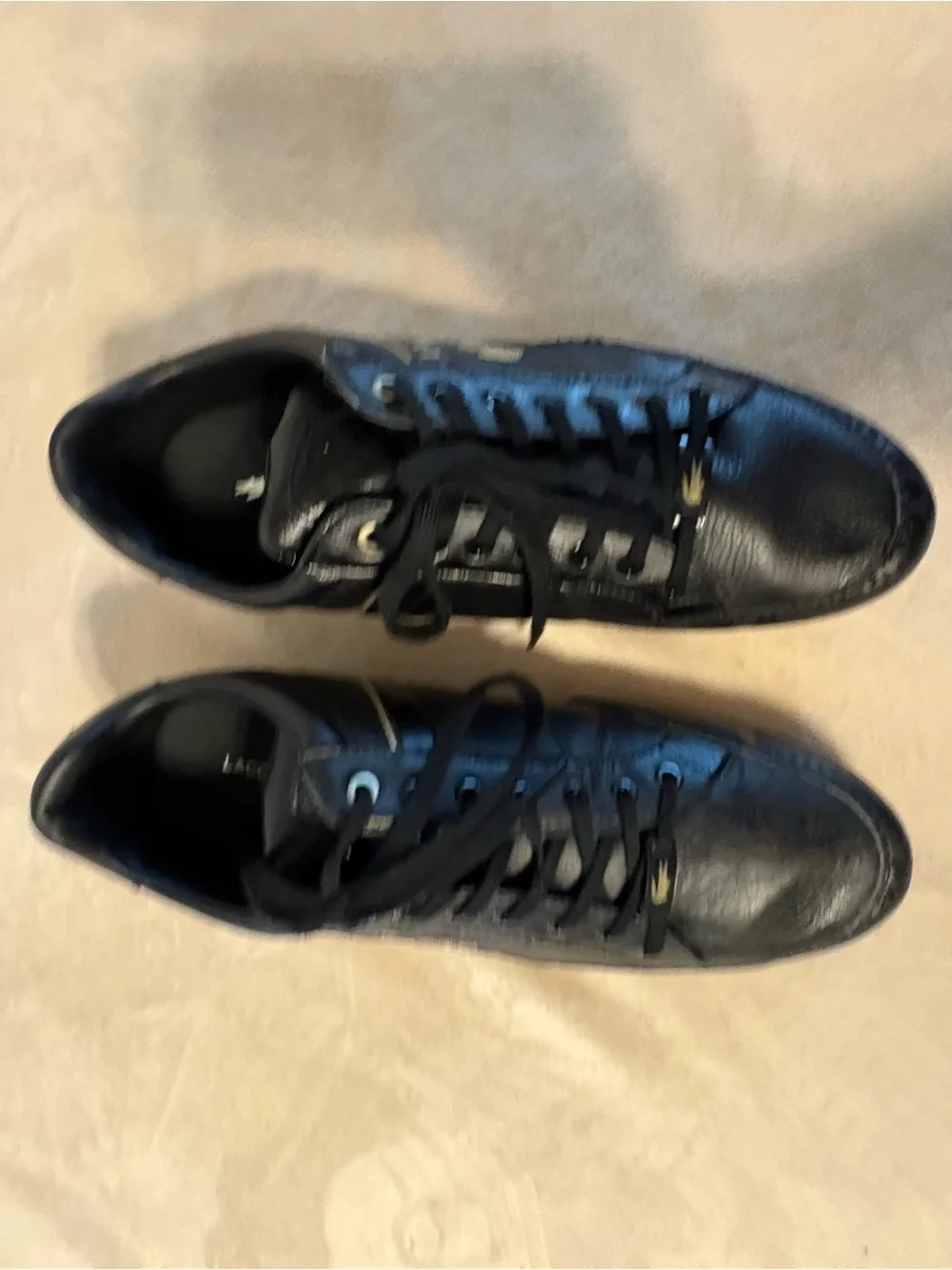 Lacoste Men's Black Low-Top Leather Athletic Sneakers